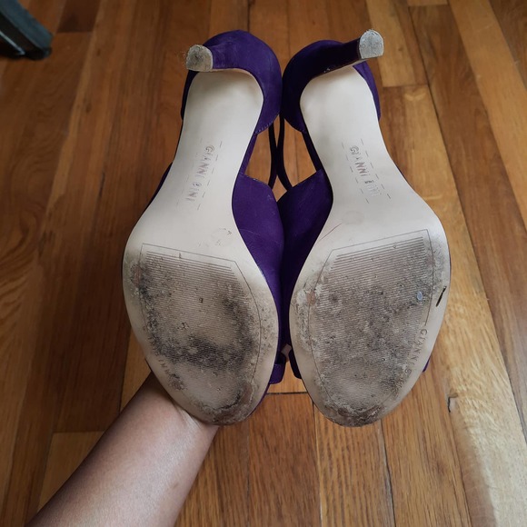 Gianni Bini Purple Strappy Ankle Dress Sandals - Picture 4 of 9